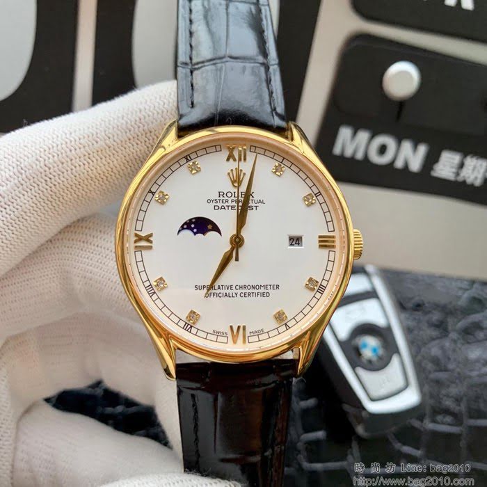 ROLEX勞力士 24時日月星辰 獨特真月相 進口8217 全自動機械 男士腕表  wssb4596